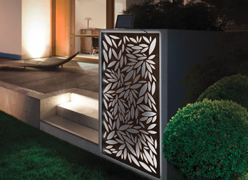 Decorative metal panel with solar light row