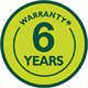 Warranty 6 years
