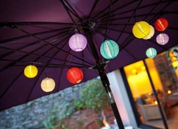 Solar multi-coloured lantern garland